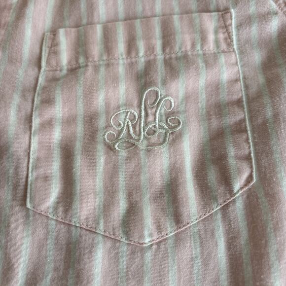 Lauren Ralph Lauren Nightgown Large Soft Pink Striped Long Sleeve *see pic * - Picture 3 of 7
